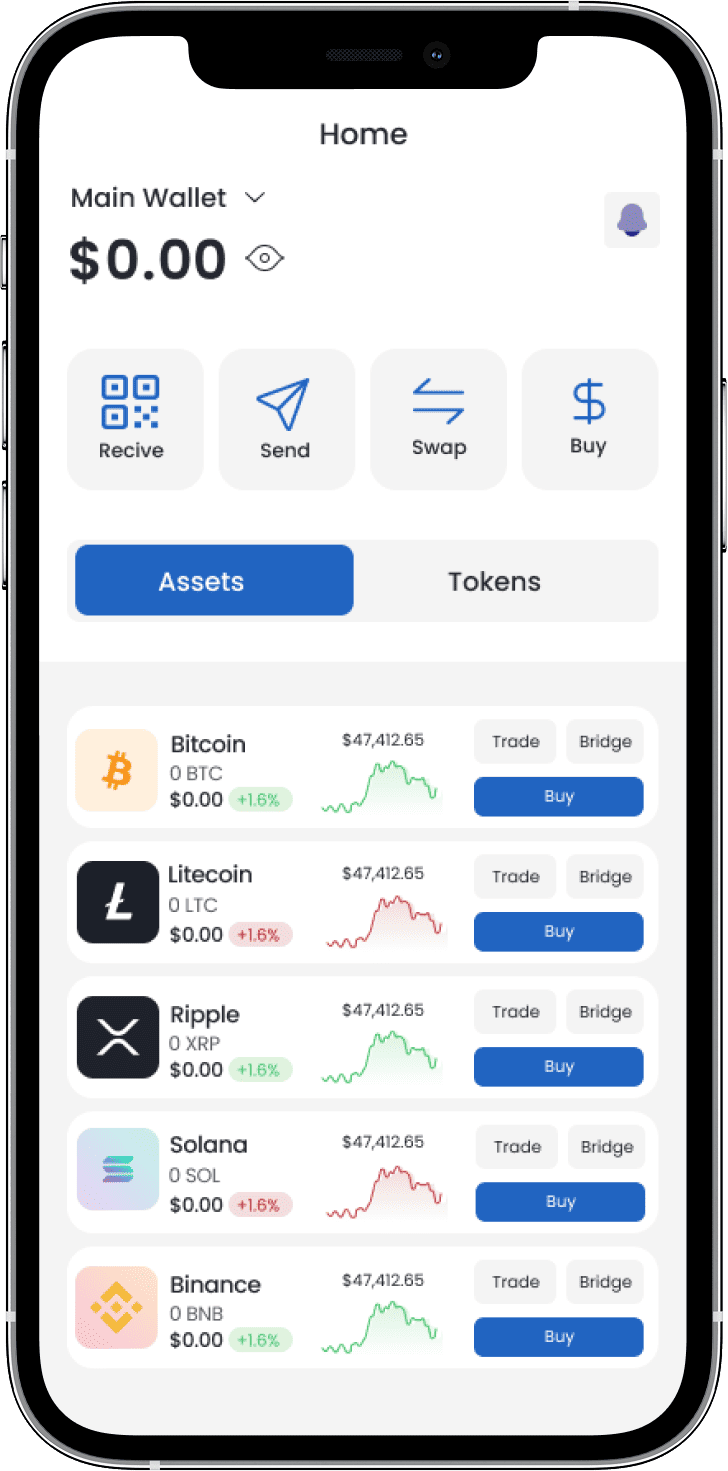 SwiftEx mobile application interface showing wallet details and transaction options